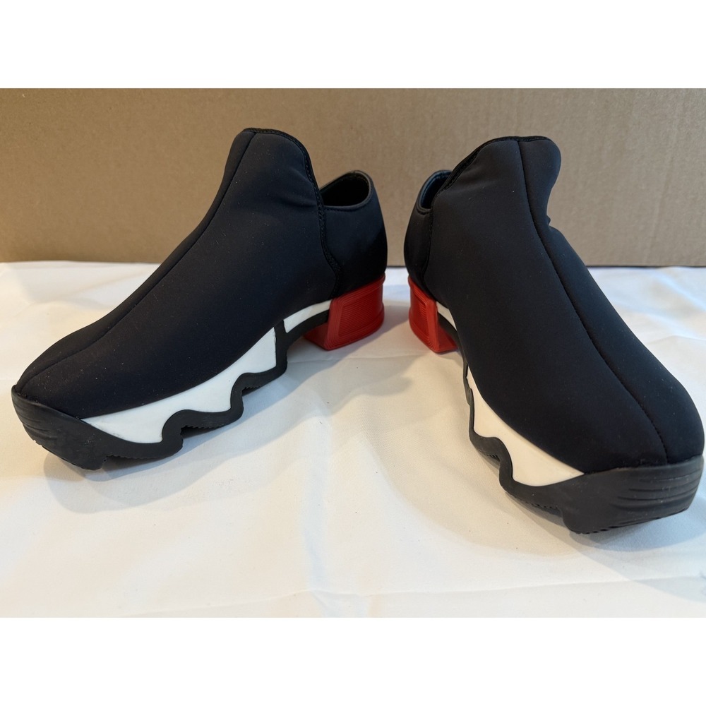 IRI NYC Womens 38 Black White Red Neoprene Heeled Sneaker NWB - Picture 5 of 11